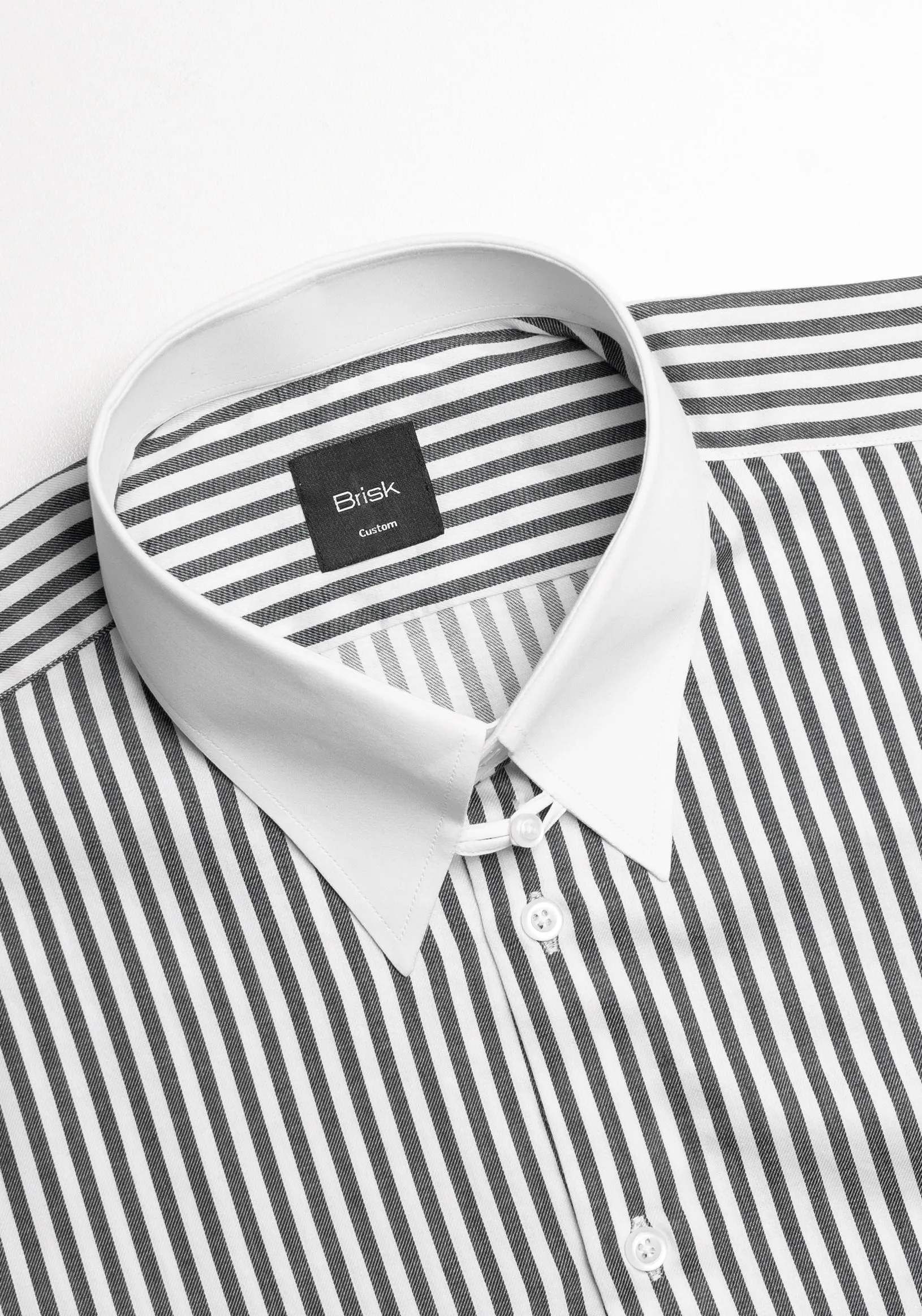 Black Stripes Shirt - White Tab Collar & French Cuffs sold by Brisk Shirts product image thumbnail 2