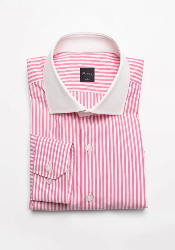Bright Pink Bengal Stripes Shirt Unused Sample made by Brisk Shirts