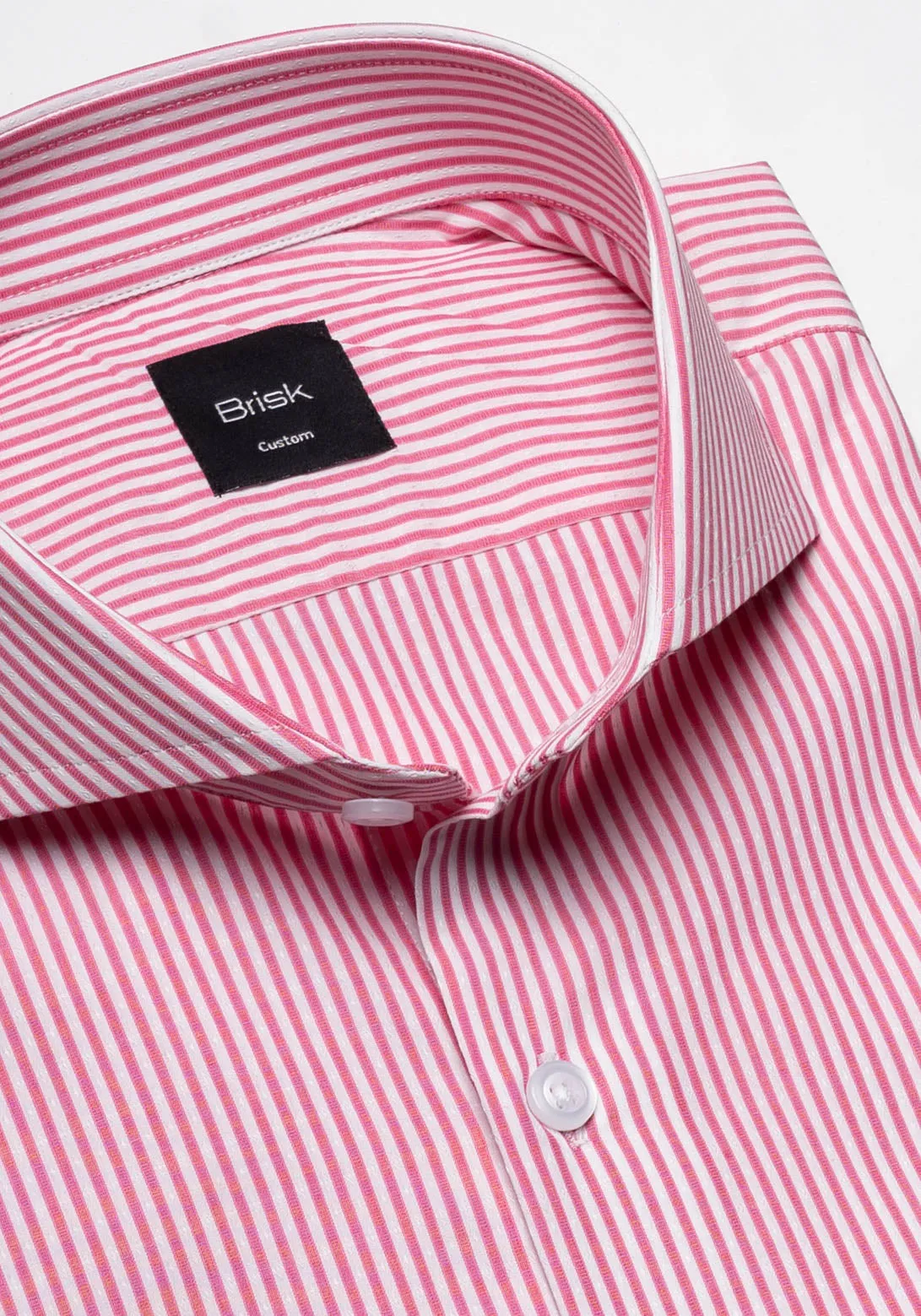 Dark Pink Dobby Stripes Shirt - Wrinkle Resistant Unused Sample sold by Brisk Shirts product image thumbnail 2
