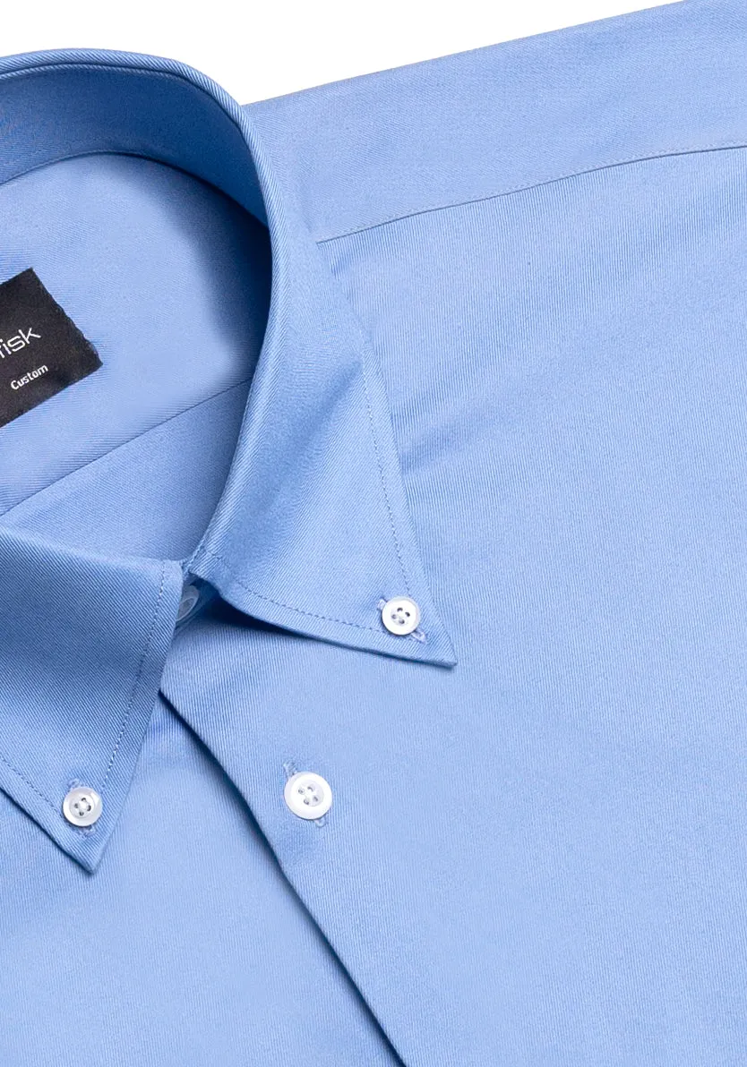 Mid Blue Twill Pima Cotton - Button Down Collar Unused Sample sold by Brisk Shirts product image thumbnail 3