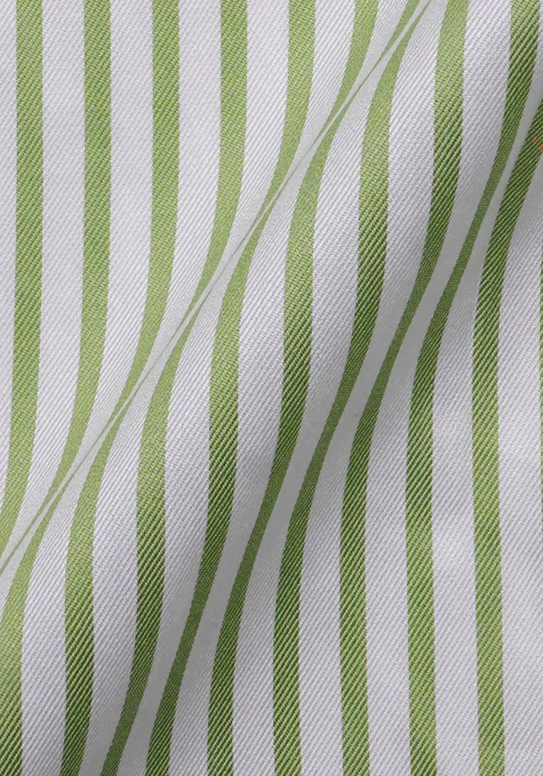 Super Fine Green Twill Stripes Shirt - Wrinkle Resistant sold by Brisk Shirts product image thumbnail 4
