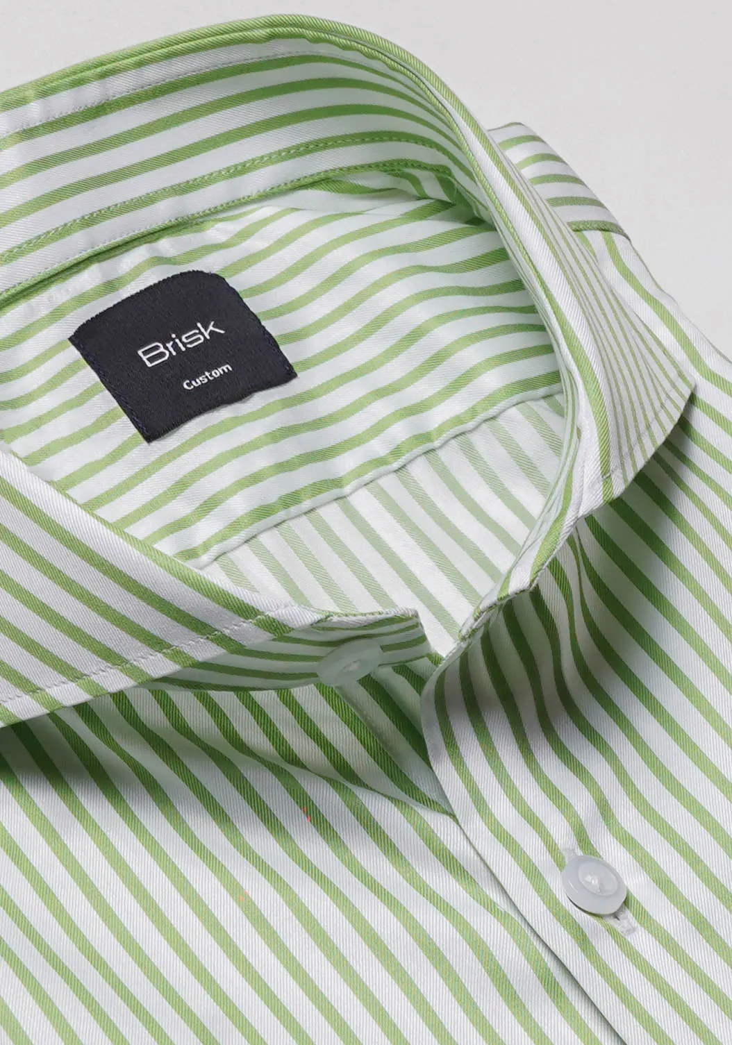 Super Fine Green Twill Stripes Shirt - Wrinkle Resistant sold by Brisk Shirts product image thumbnail 2