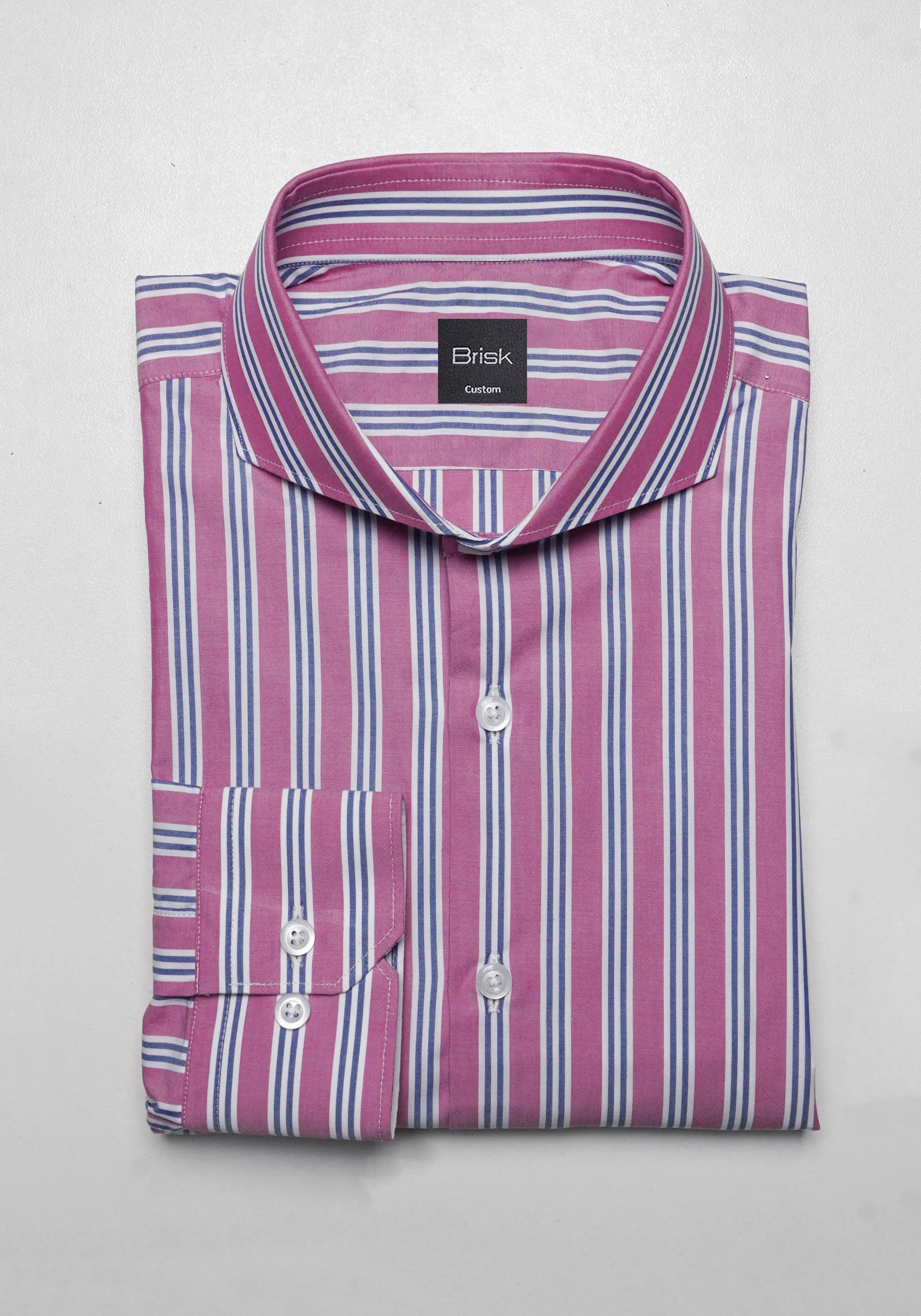 Magenta Multi Track Stripes Shirt sold by Brisk Shirts