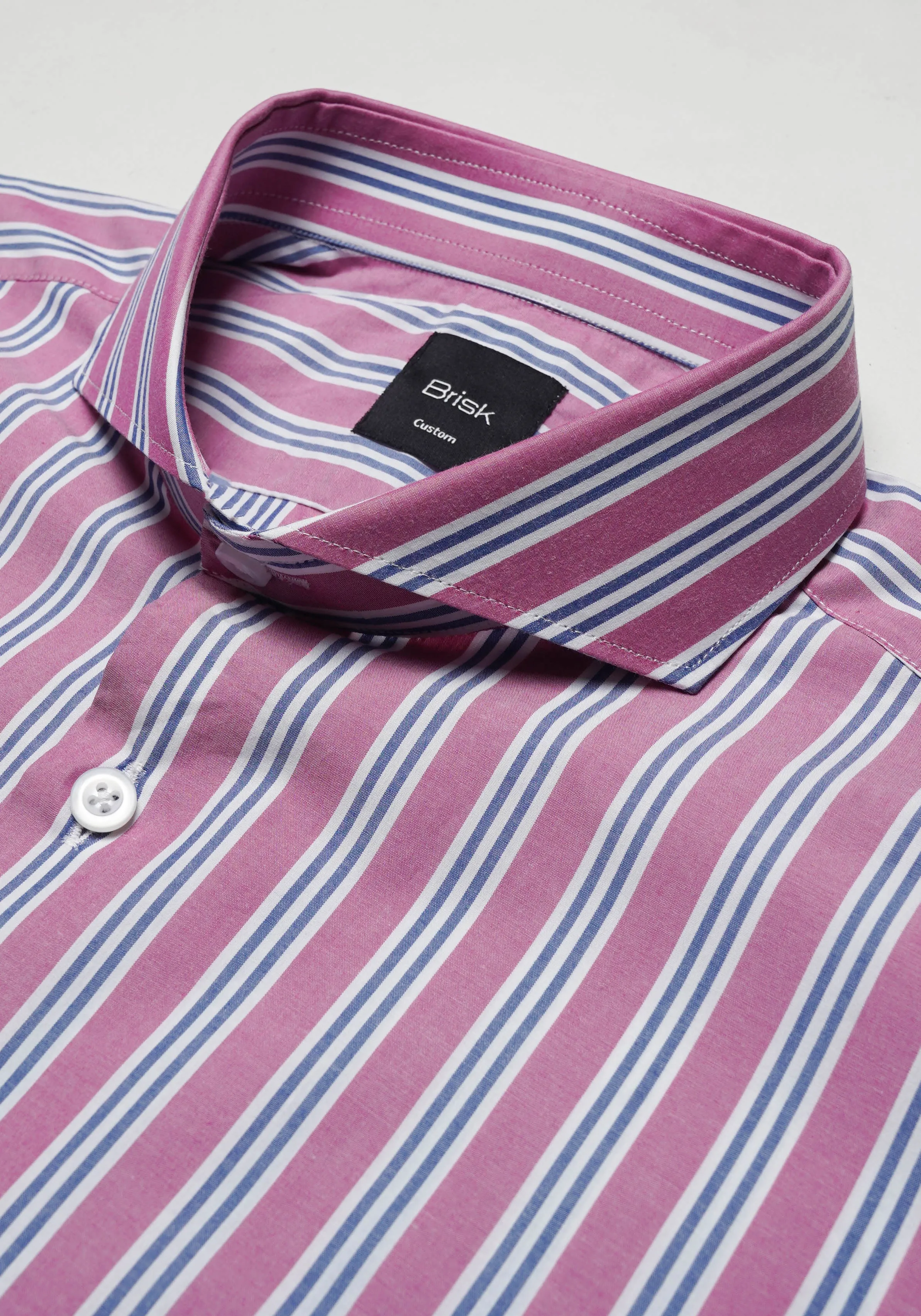 Magenta Multi Track Stripes Shirt sold by Brisk Shirts product image thumbnail 3