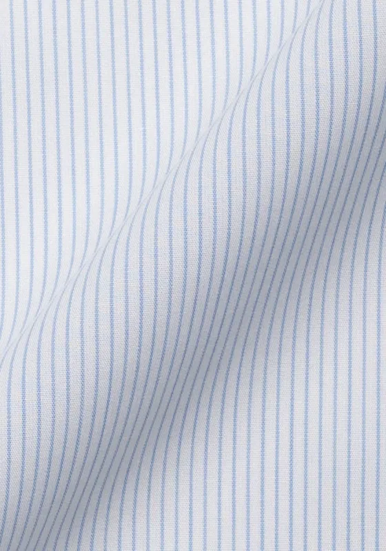 Fine Light Blue Pencil Stripes - Wrinkle Resistant Unused Sample made by Brisk Shirts