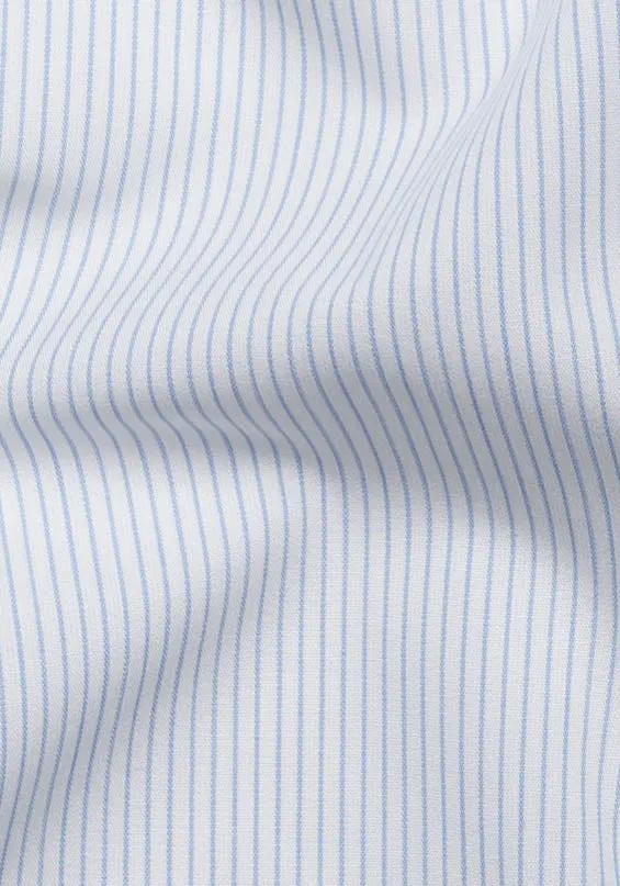 Fine Light Blue Pencil Stripes - Wrinkle Resistant Unused Sample sold by Brisk Shirts product image thumbnail 2