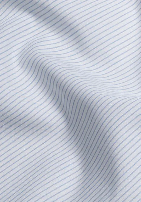 Fine Light Blue Pencil Stripes - Wrinkle Resistant Unused Sample sold by Brisk Shirts product image thumbnail 3