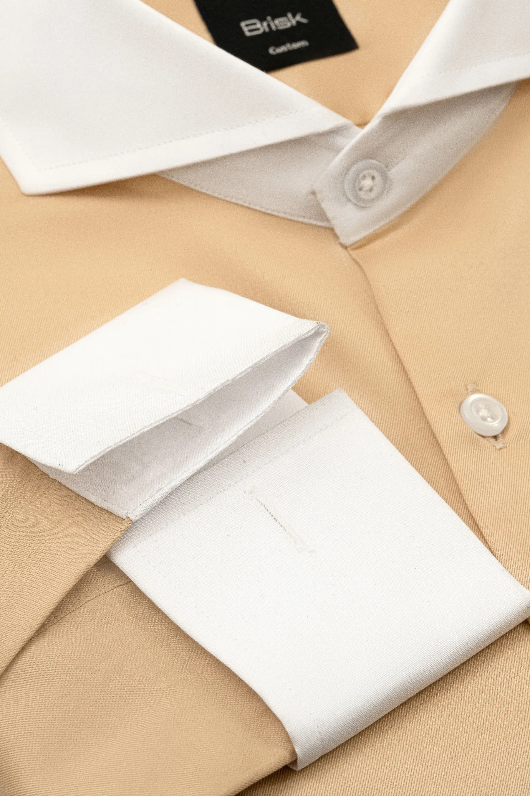 Beige Twill Wrinkle-Free Shirt sold by Brisk Shirts product image thumbnail 3