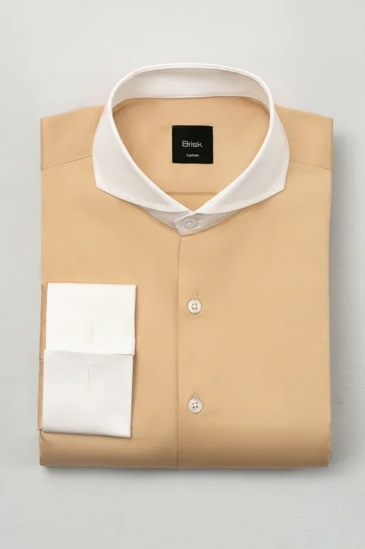 Beige Twill Wrinkle-Free Shirt made by Brisk Shirts