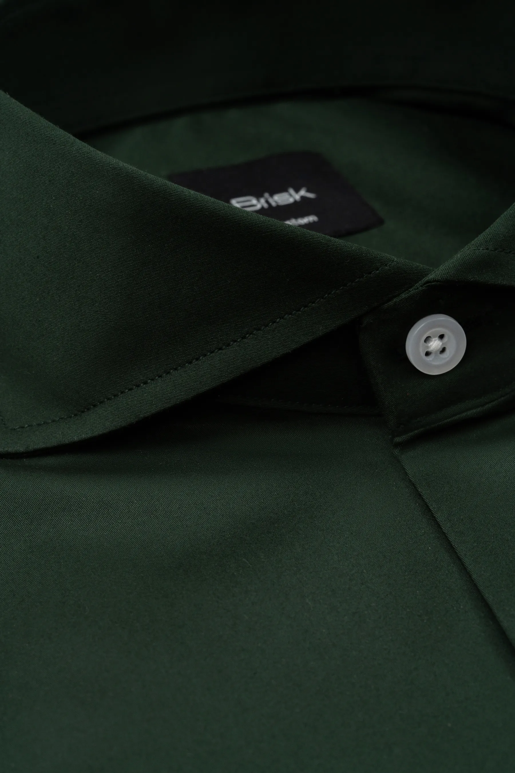 Emerald Green Easy-Care Sateen Shirt sold by Brisk Shirts product image thumbnail 3