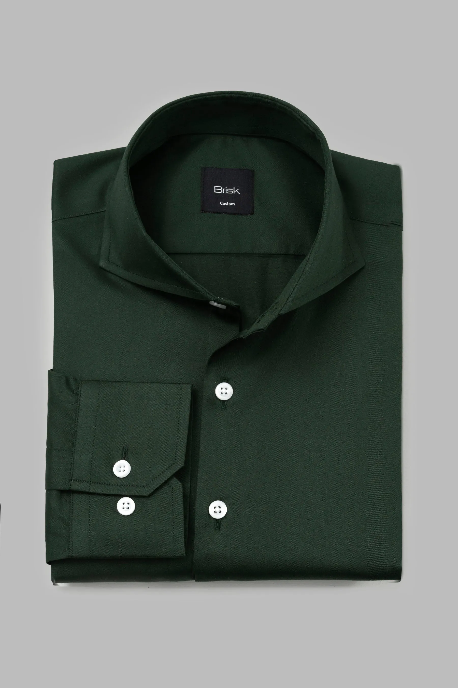 Emerald Green Easy-Care Sateen Shirt sold by Brisk Shirts product image thumbnail 2