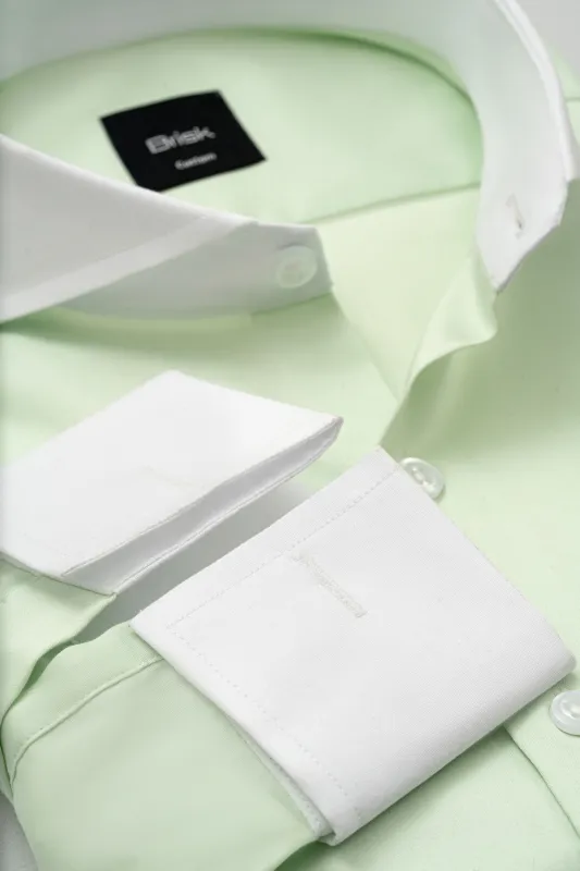 Light Green Easy-Care Sateen Shirt made by Brisk Shirts