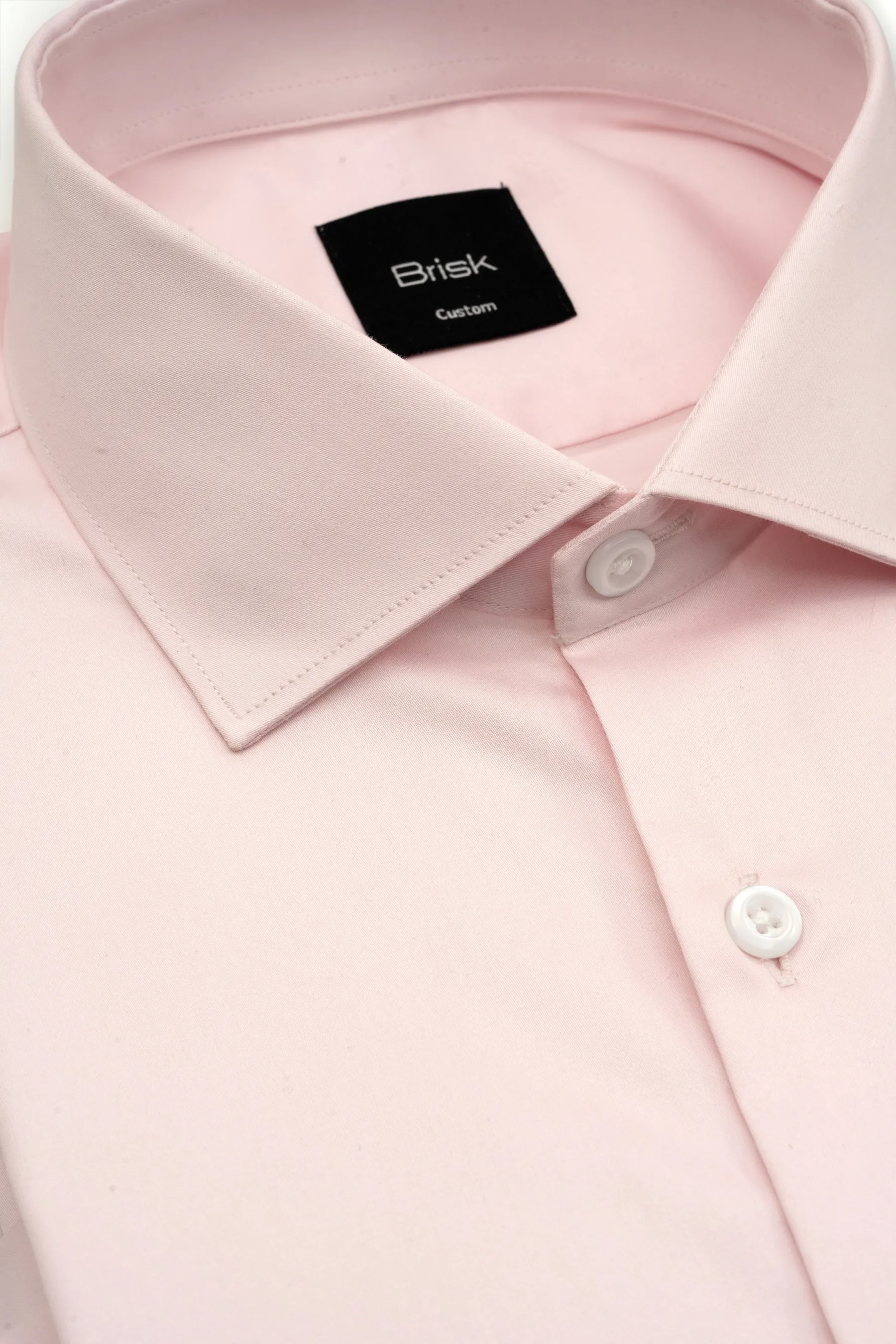 Light Pink Easy-Care Sateen Shirt sold by Brisk Shirts product image thumbnail 3