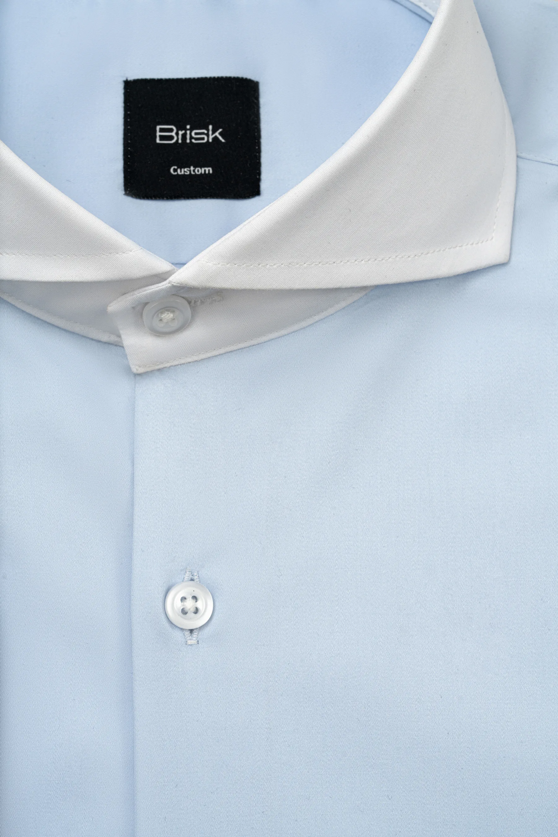 Light Blue Easy-Care Sateen Shirt sold by Brisk Shirts product image thumbnail 3