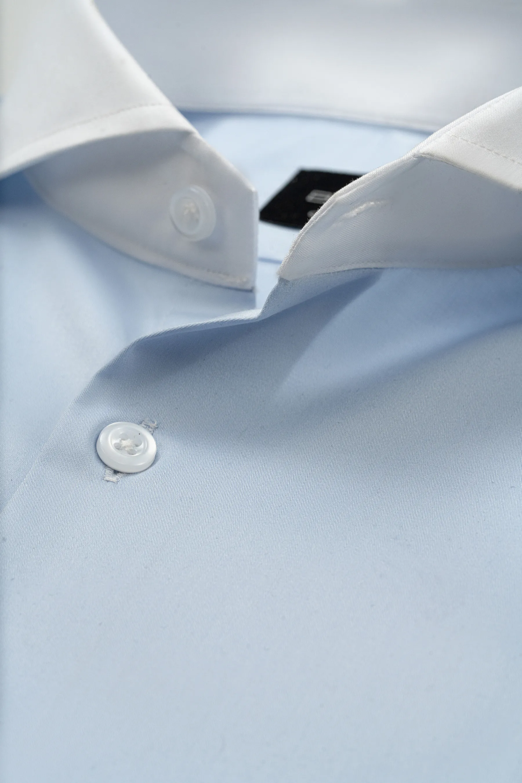 Light Blue Easy-Care Sateen Shirt sold by Brisk Shirts product image thumbnail 4