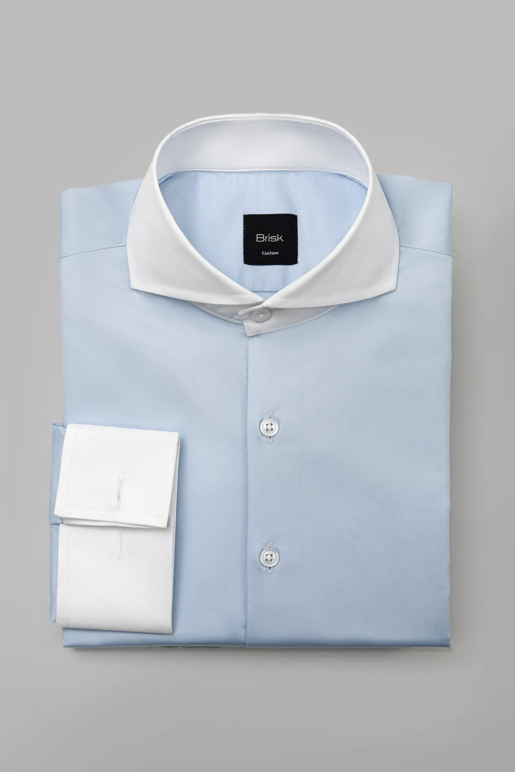 Light Blue Easy-Care Sateen Shirt sold by Brisk Shirts product image thumbnail 2