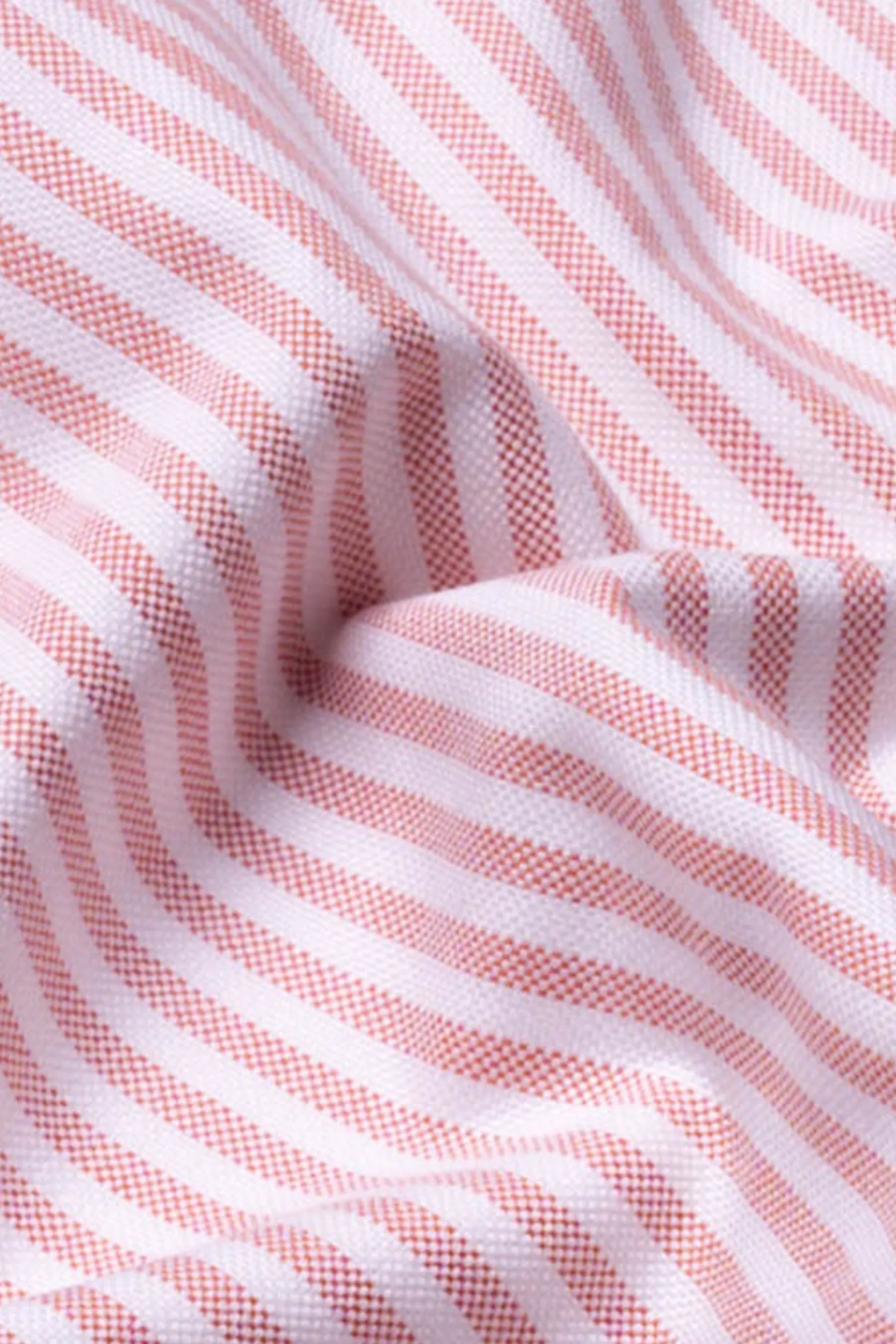 Peach Striped Oxford Two-Ply sold by Brisk Shirts product image thumbnail 3