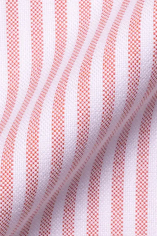 Peach Striped Oxford Two-Ply made by Brisk Shirts