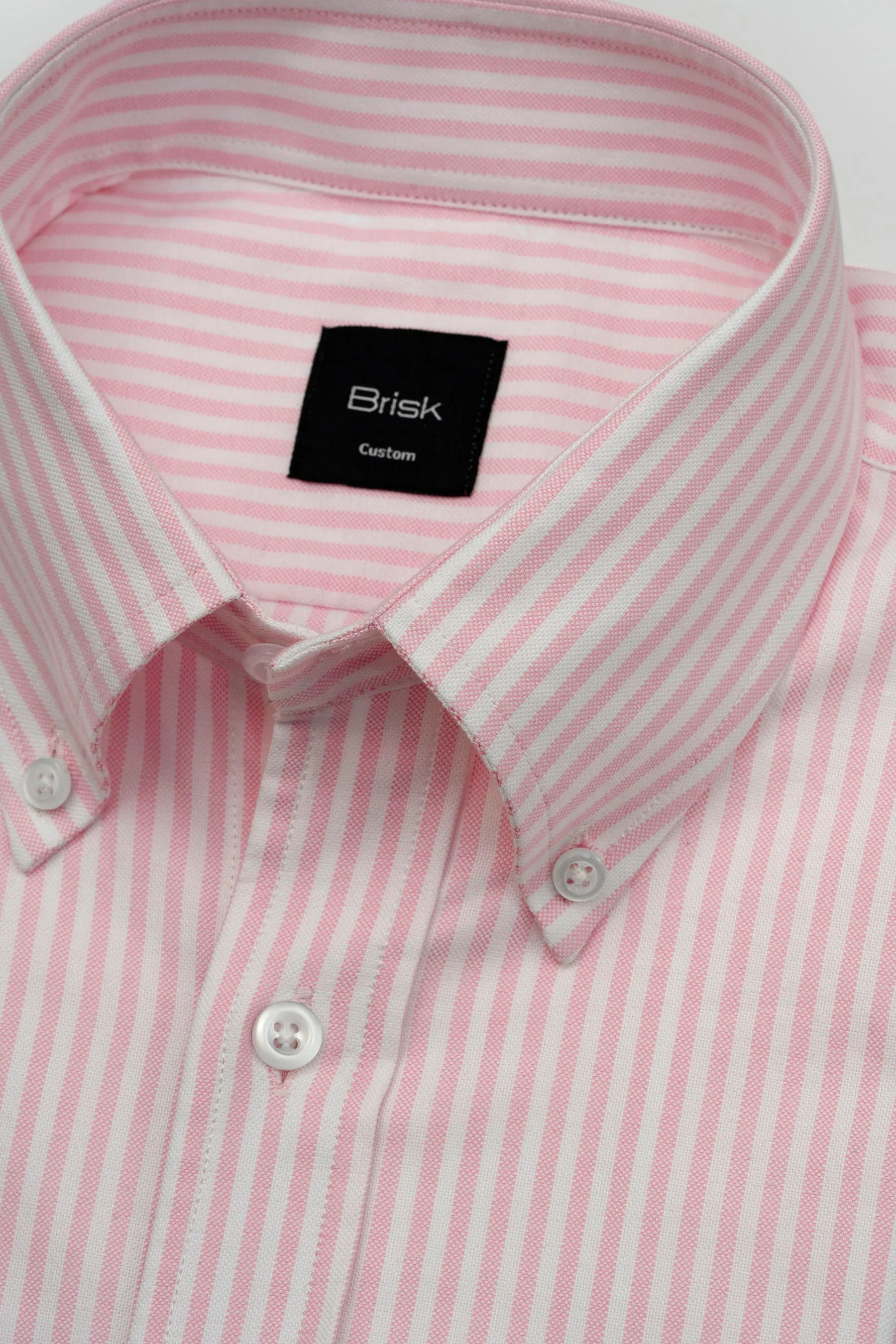 Pink Striped Oxford Two-Ply Shirt sold by Brisk Shirts product image thumbnail 2