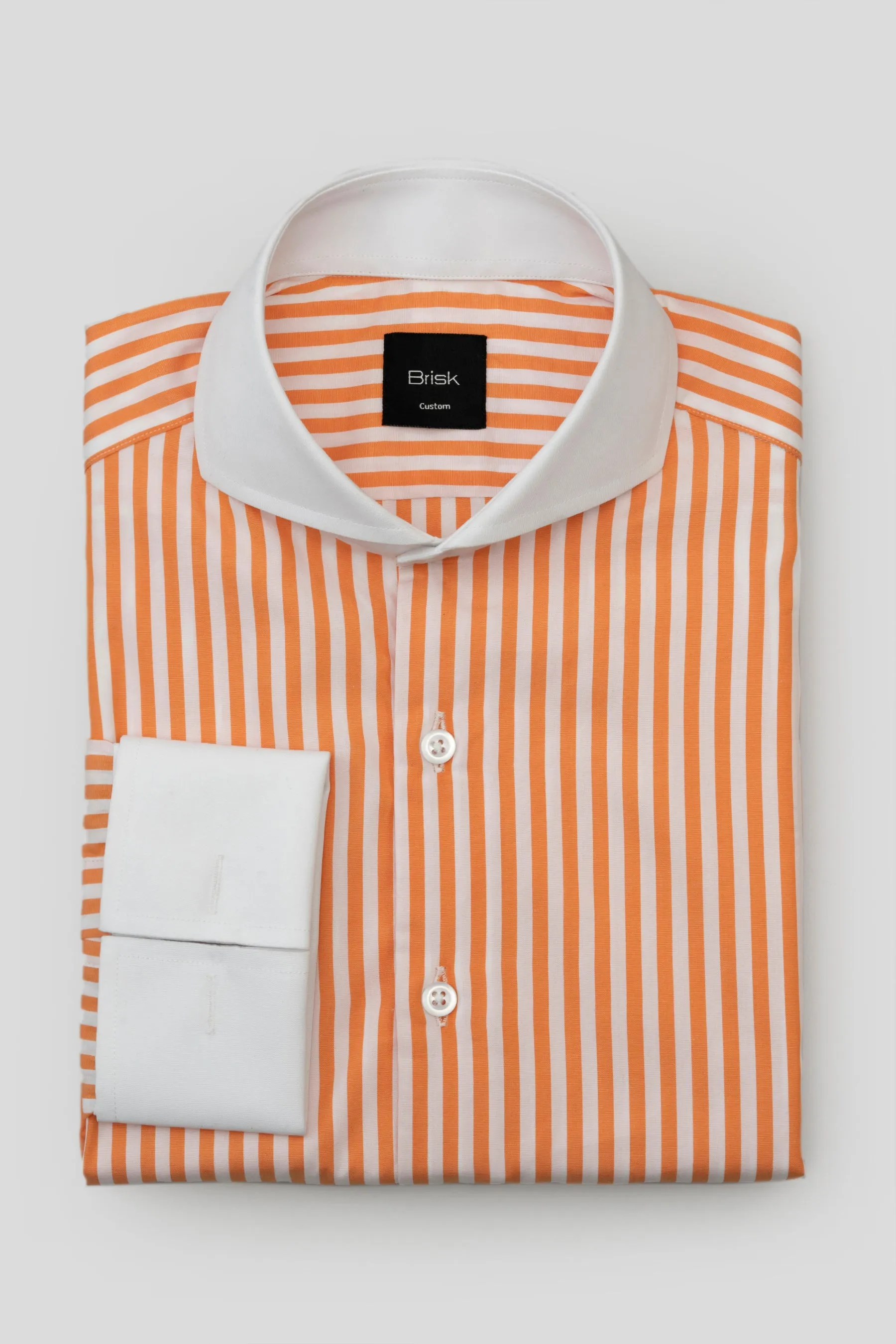 Tangerine Bengal Striped Pima Cotton Shirt - Wrinkle Resistant sold by Brisk Shirts product image thumbnail 3