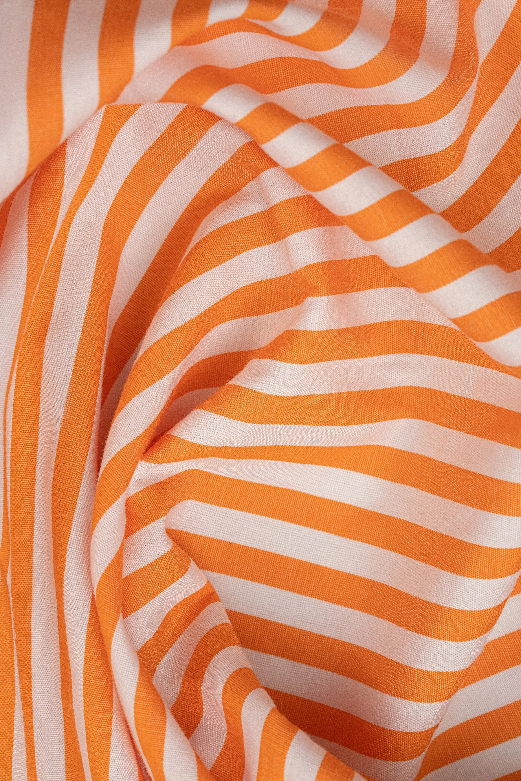 Tangerine Bengal Striped Pima Cotton - Wrinkle Resistant sold by Brisk Shirts product image thumbnail 3