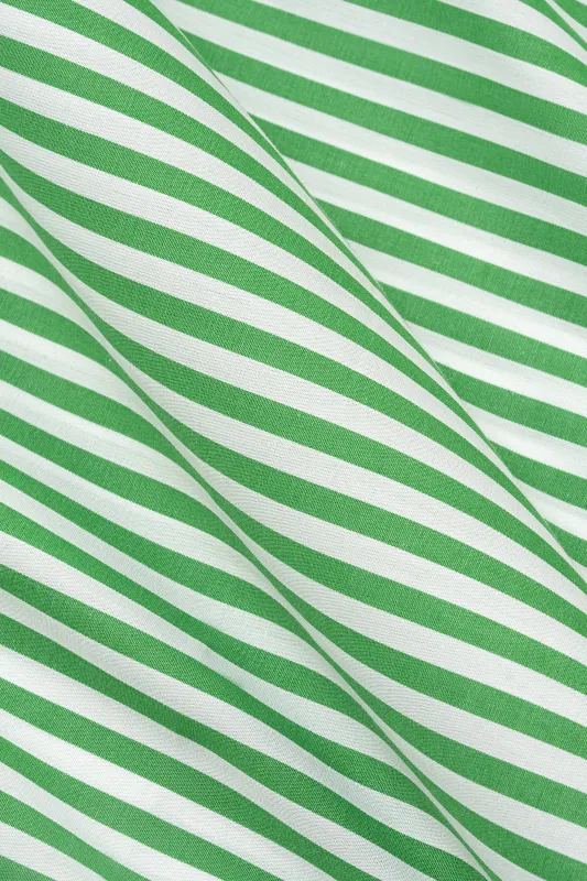 Green Bengal Striped Pima Cotton - Wrinkle Resistant made by Brisk Shirts