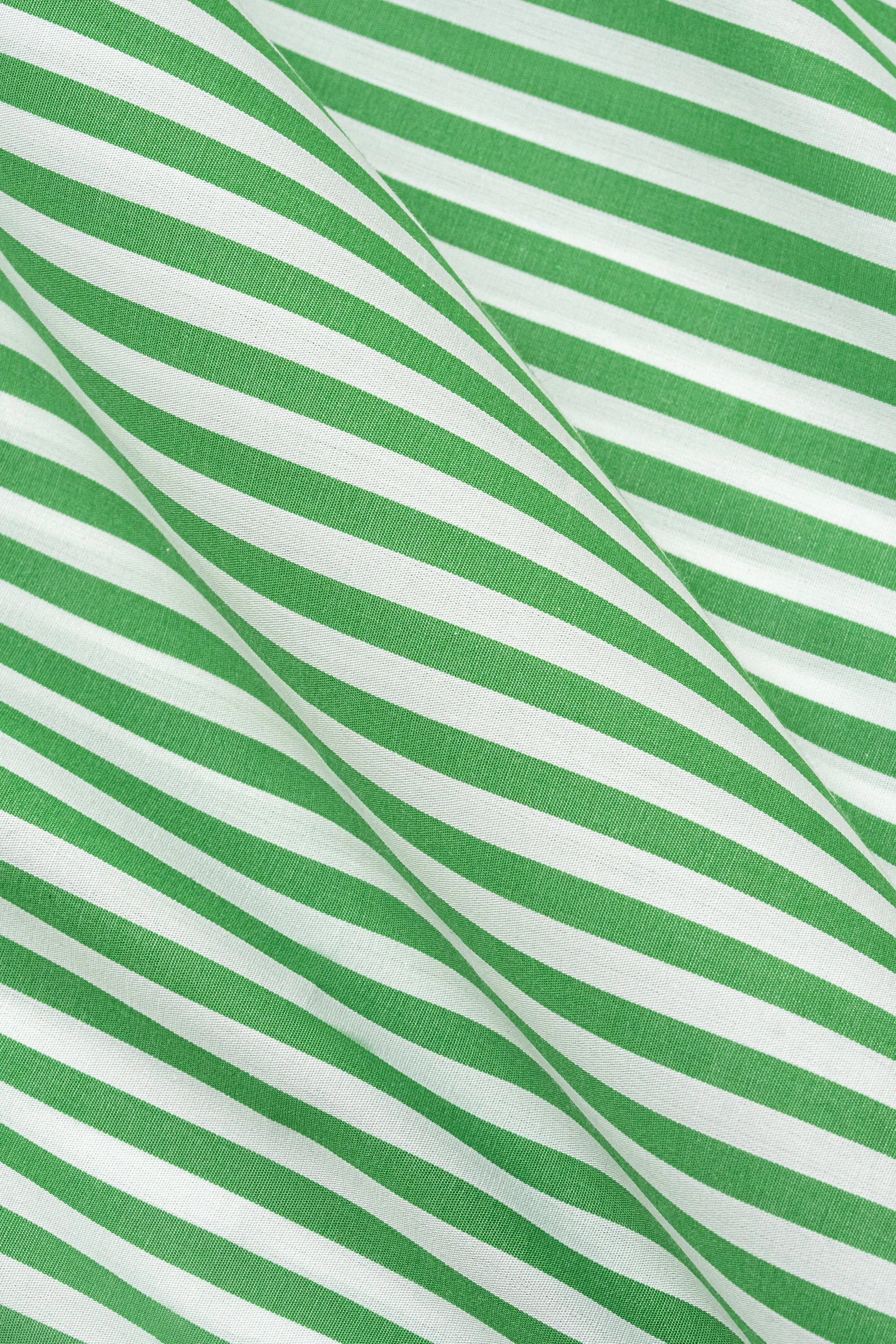 Green Bengal Striped Pima Cotton - Wrinkle Resistant sold by Brisk Shirts