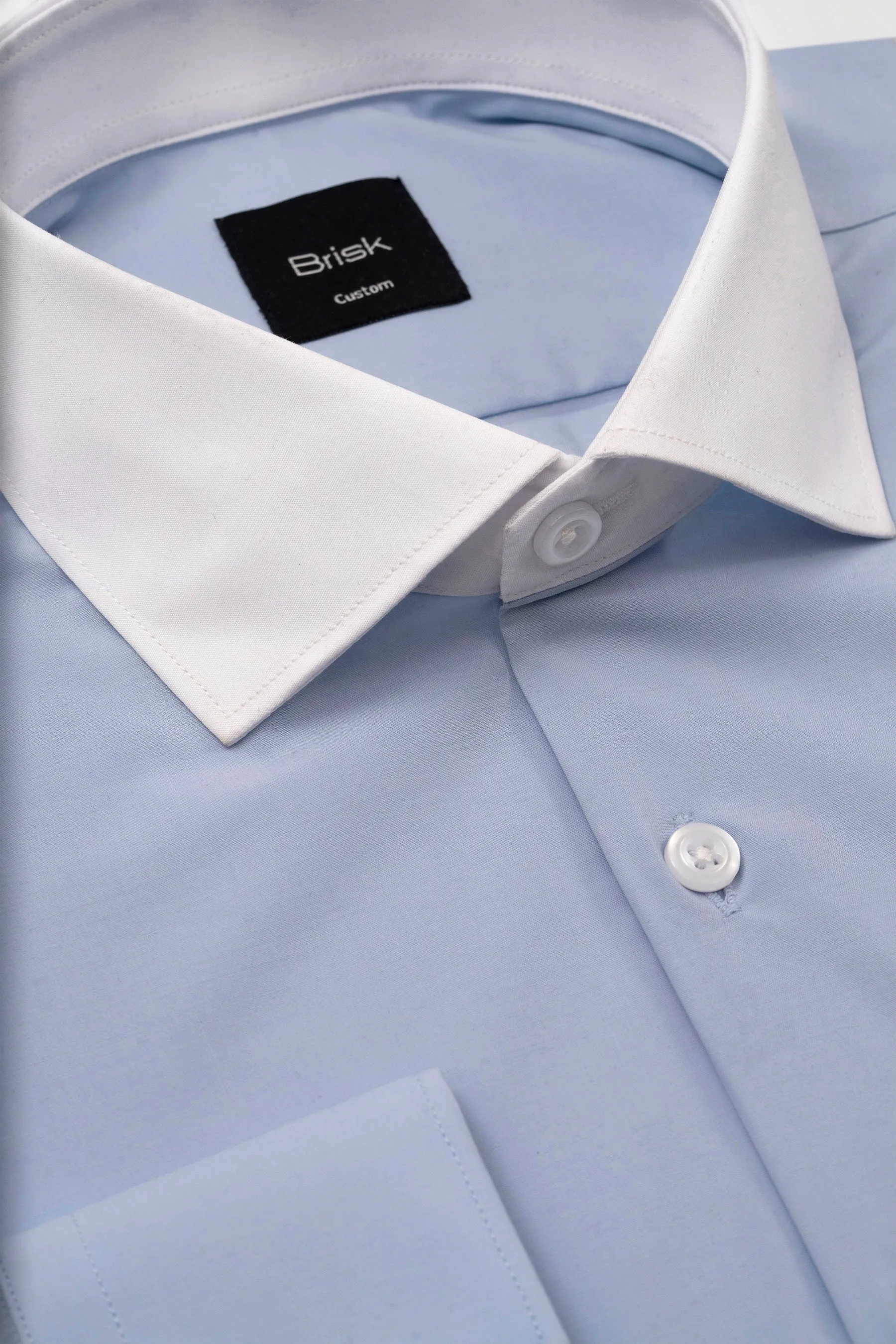 Light Blue Bamboo-Poly Wrinkle-Free Stretch Shirt sold by Brisk Shirts