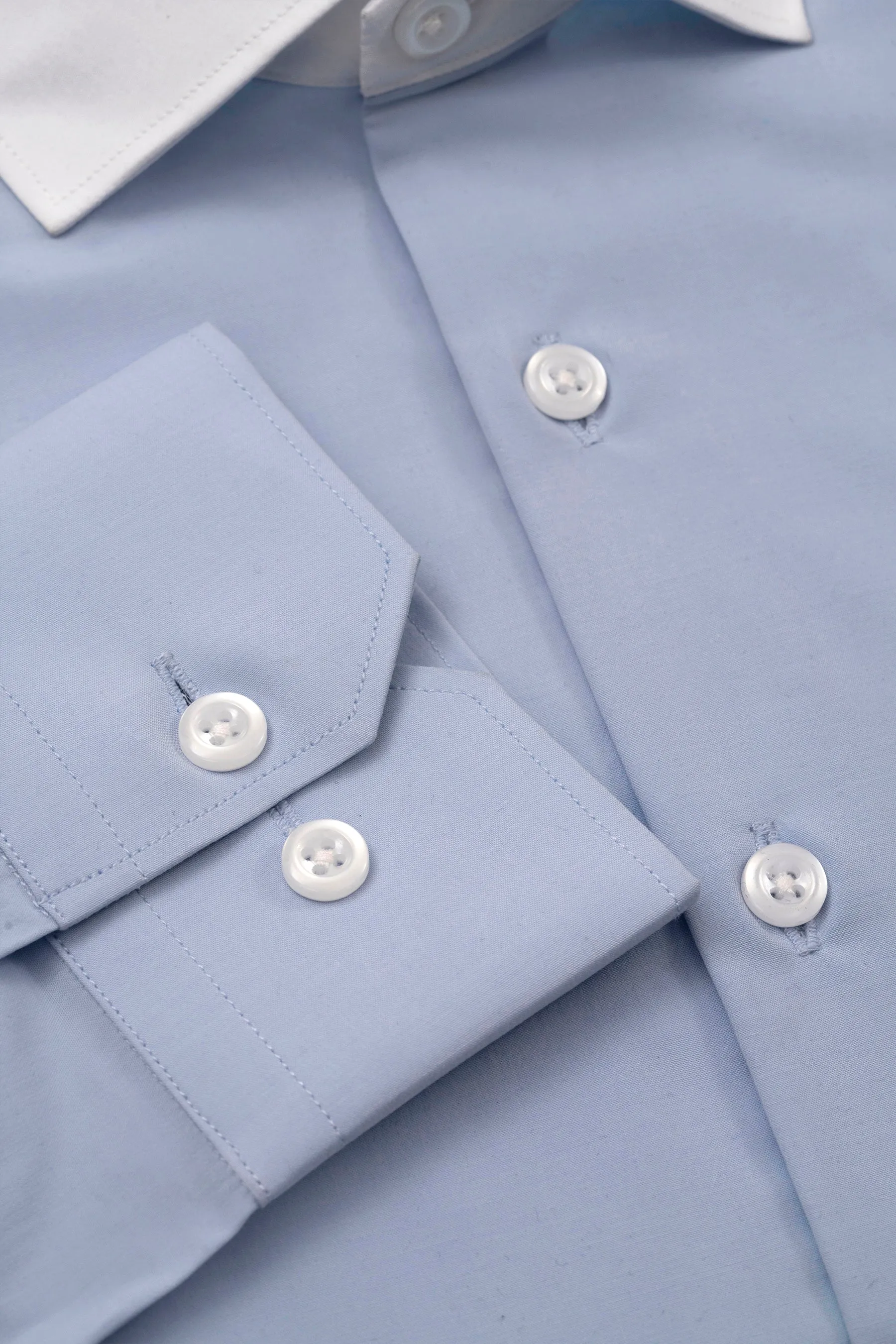 Light Blue Bamboo-Poly Wrinkle-Free Stretch Shirt sold by Brisk Shirts product image thumbnail 4