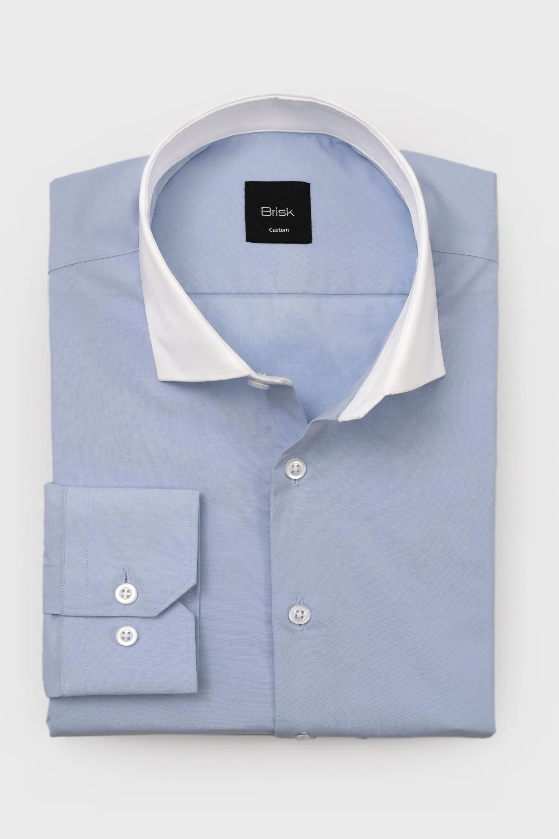 Light Blue Bamboo-Poly Wrinkle-Free Stretch Shirt sold by Brisk Shirts product image thumbnail 2