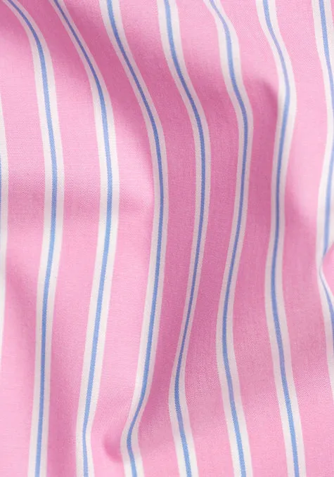 Blue On Pink Wide Stripes Unused Sample sold by Brisk Shirts product image thumbnail 2