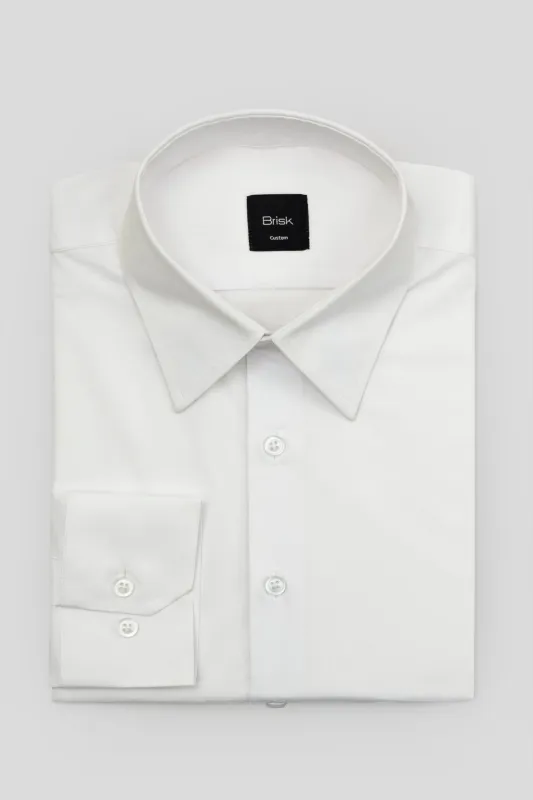 White Bamboo-Poly Wrinkle-Free Stretch Shirt made by Brisk Shirts