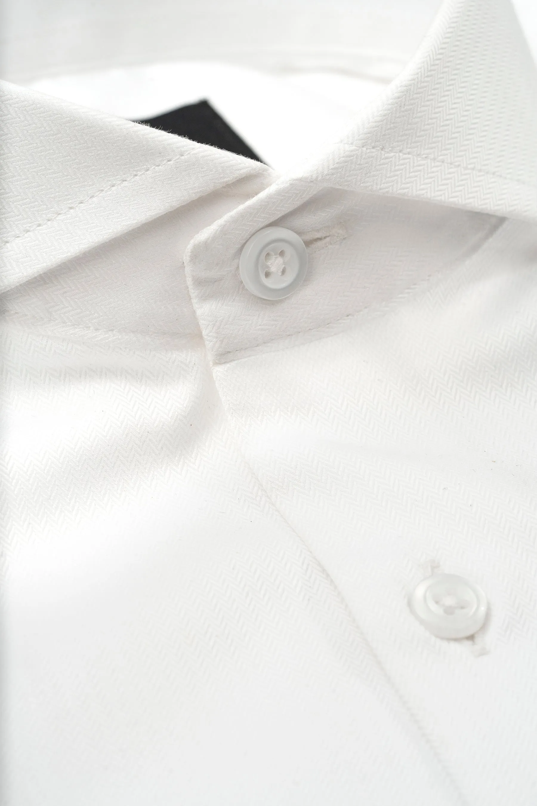 Optic White Sleek Herringbone Wrinkle-Free Shirt sold by Brisk Shirts product image thumbnail 5