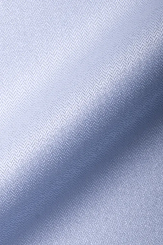 Sky Blue Sleek Herringbone Wrinkle-Free made by Brisk Shirts
