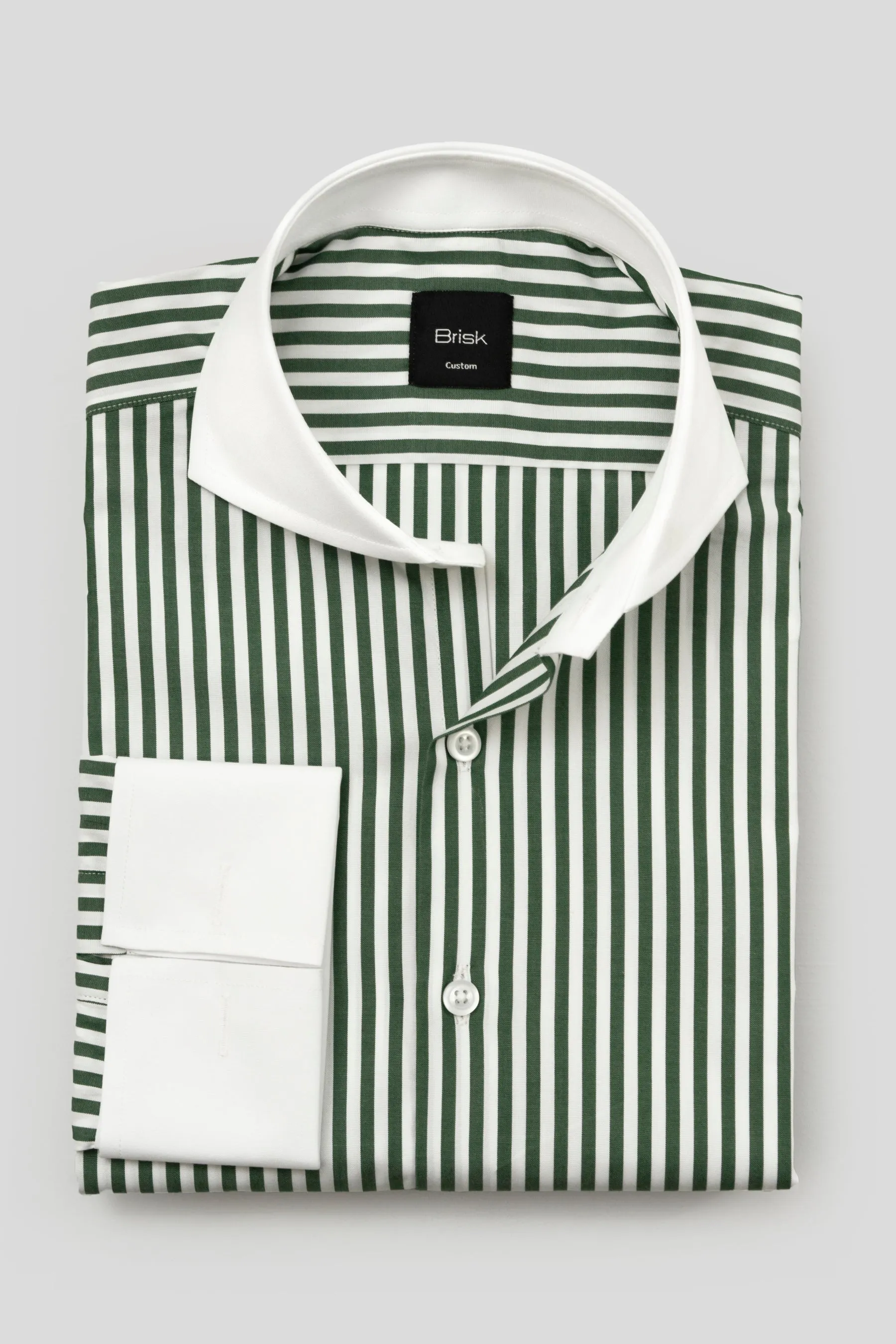 Green Bengal Striped Shirt sold by Brisk Shirts product image thumbnail 5