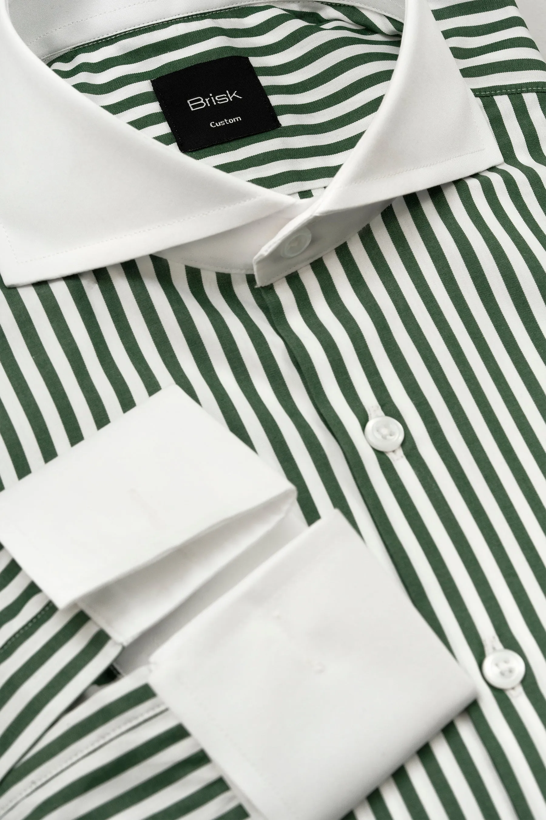 Green Bengal Striped Shirt sold by Brisk Shirts