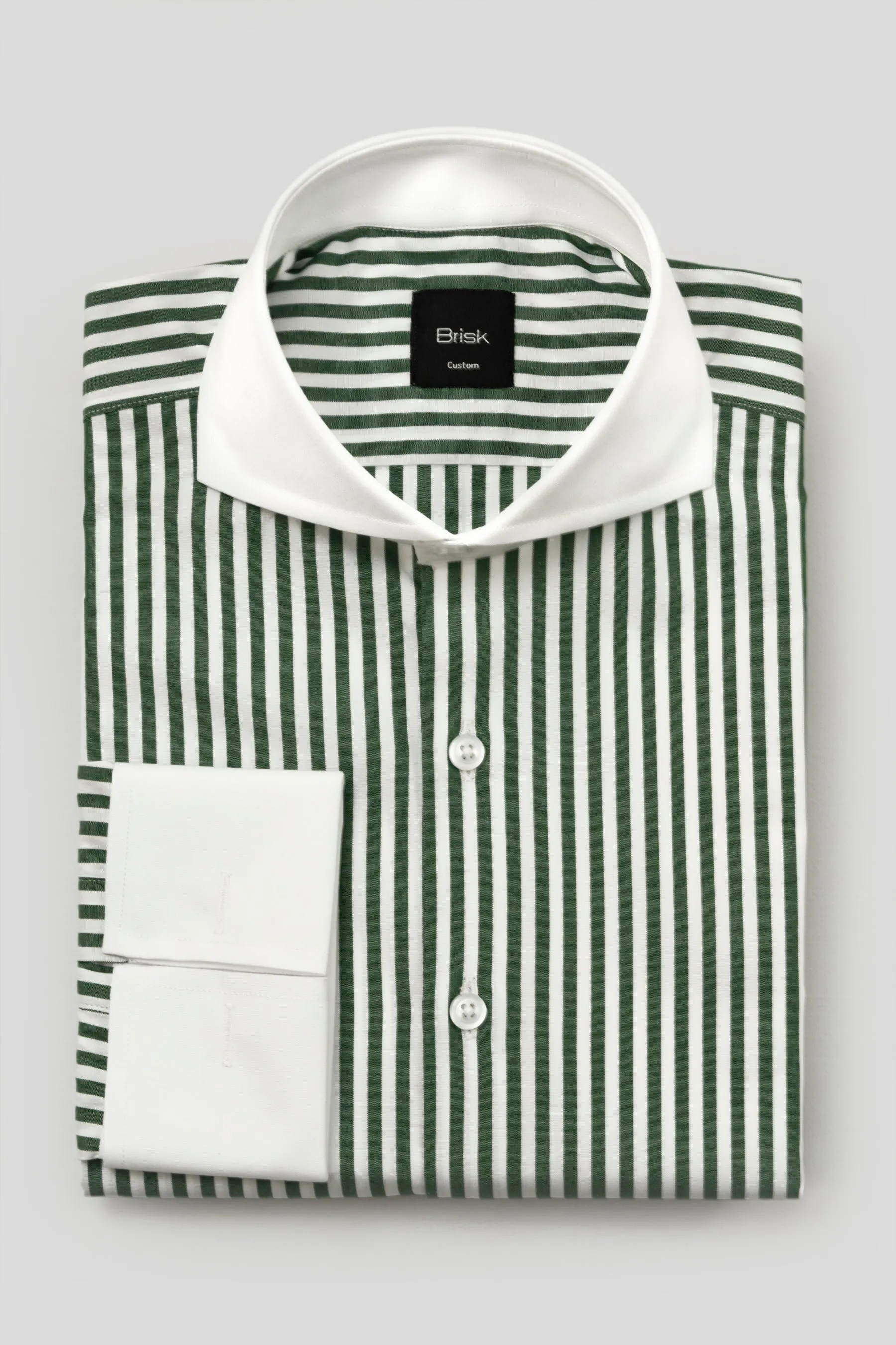 Green Bengal Striped Shirt sold by Brisk Shirts product image thumbnail 3