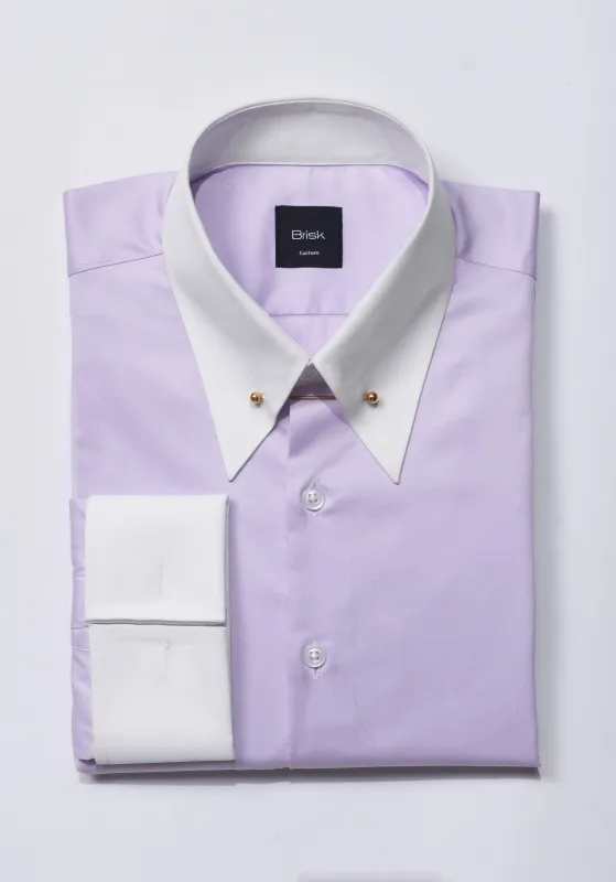 Lilac Wrinkle-Free Twill Shirt made by Brisk Shirts