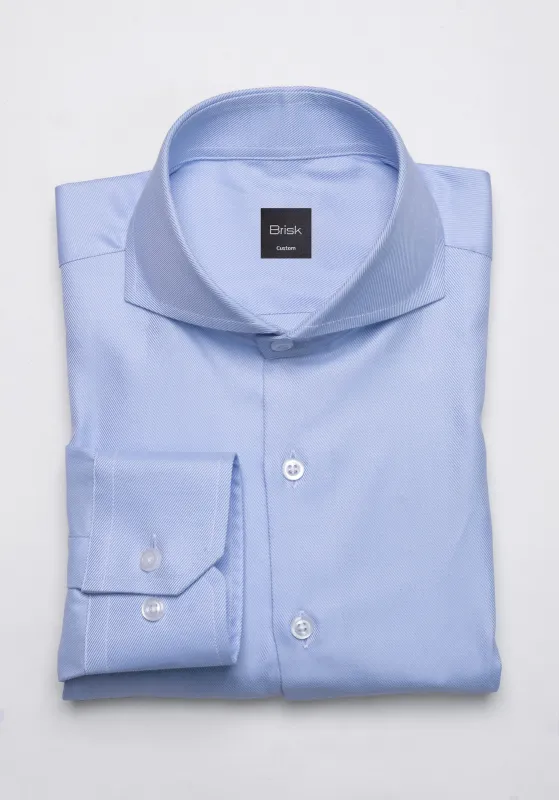 Blue Bold Twill Wrinkle-Free Shirt made by Brisk Shirts