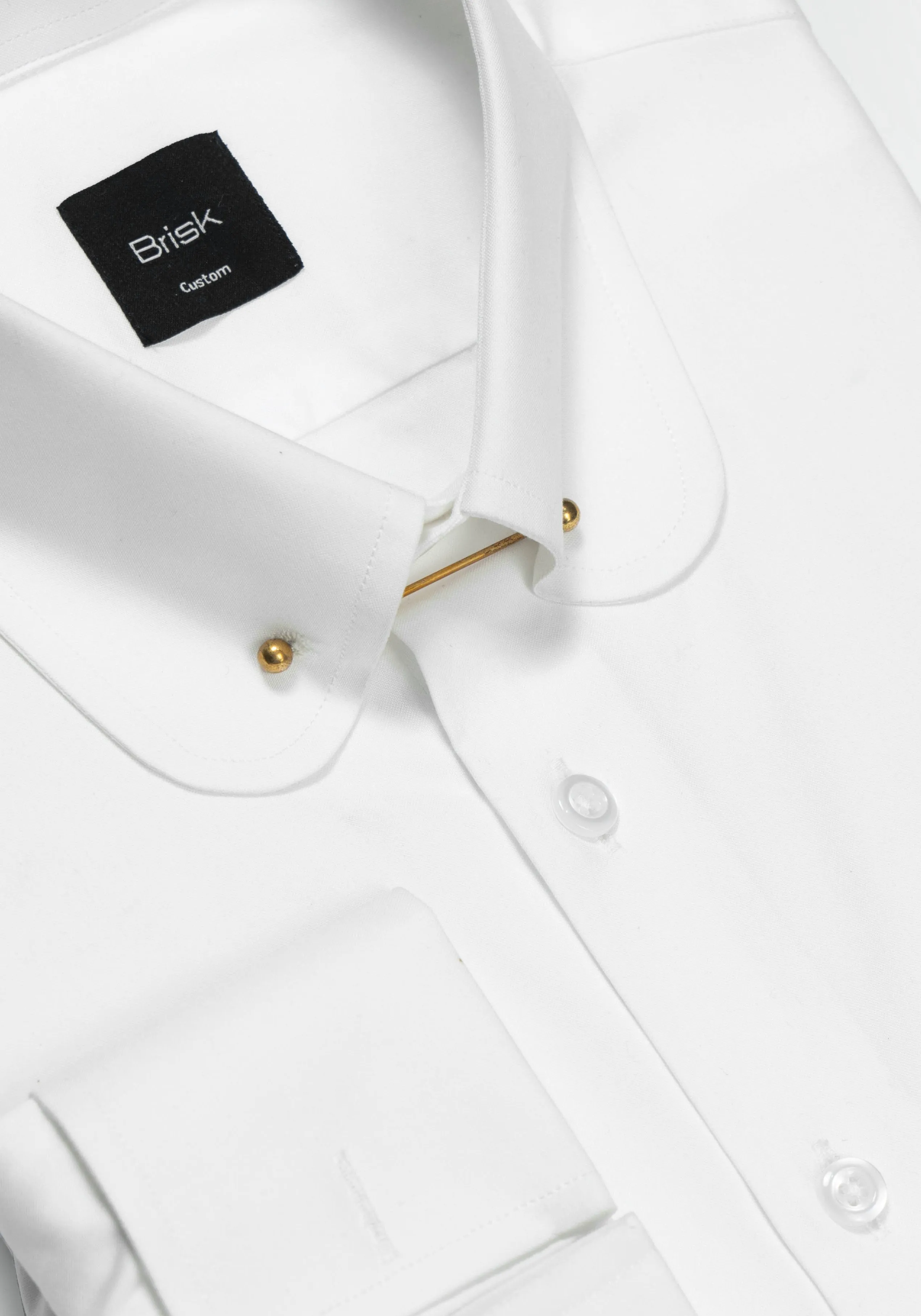 White Wrinkle-Free Pinpoint - Club Pin Collar Shirt sold by Brisk Shirts product image thumbnail 4