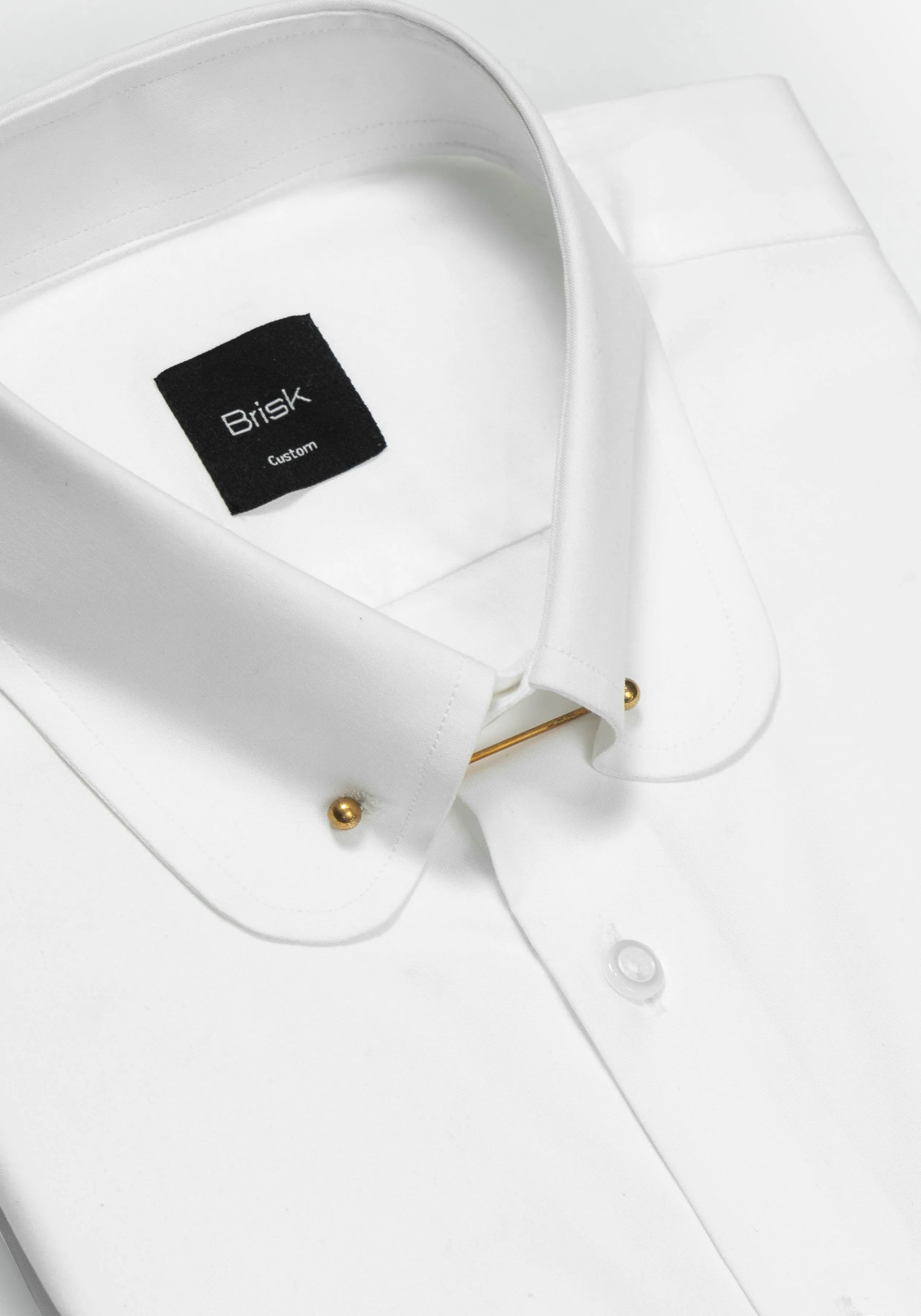 White Wrinkle-Free Pinpoint - Club Pin Collar Shirt sold by Brisk Shirts product image thumbnail 2