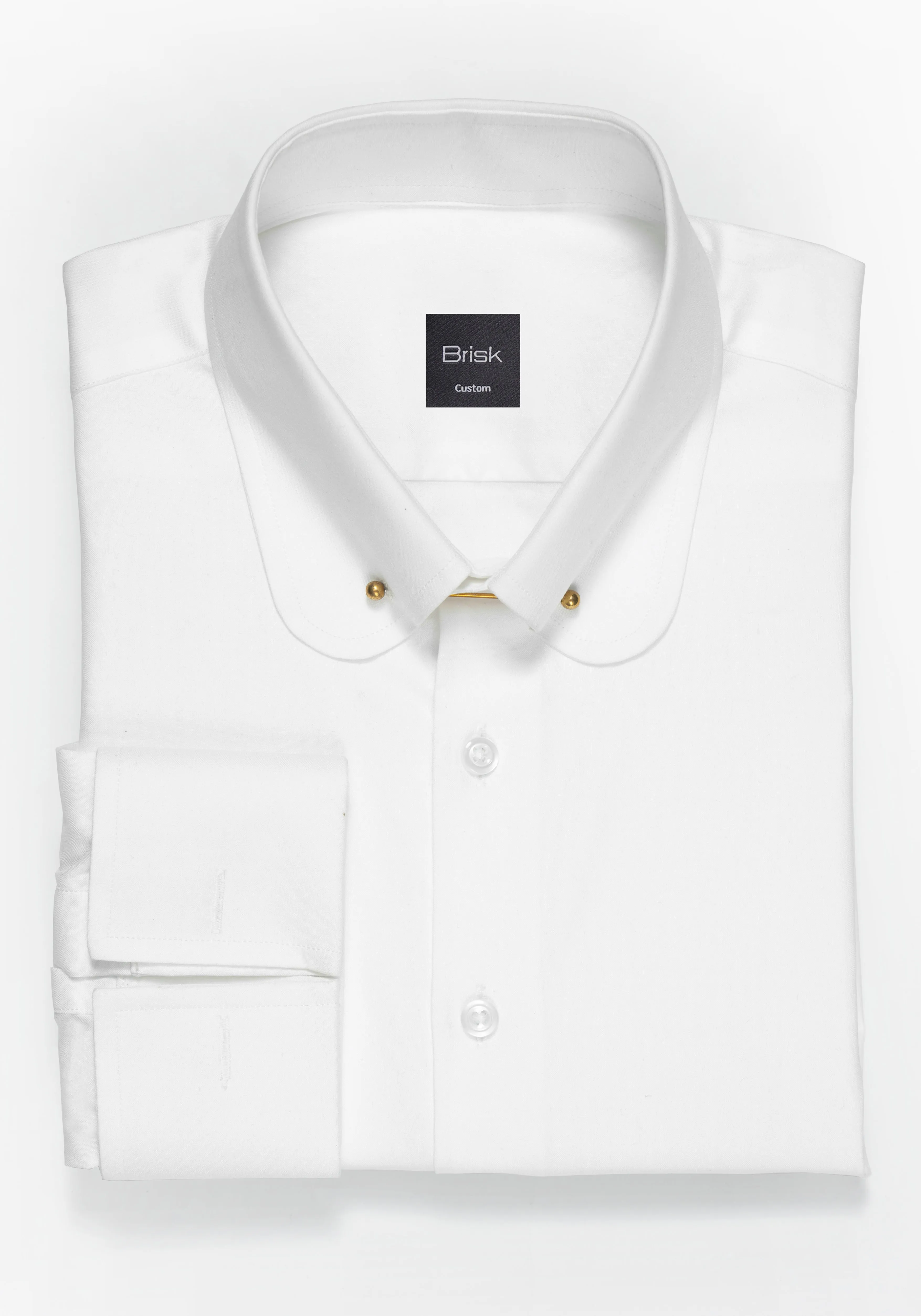 White Wrinkle-Free Pinpoint - Club Pin Collar Shirt sold by Brisk Shirts