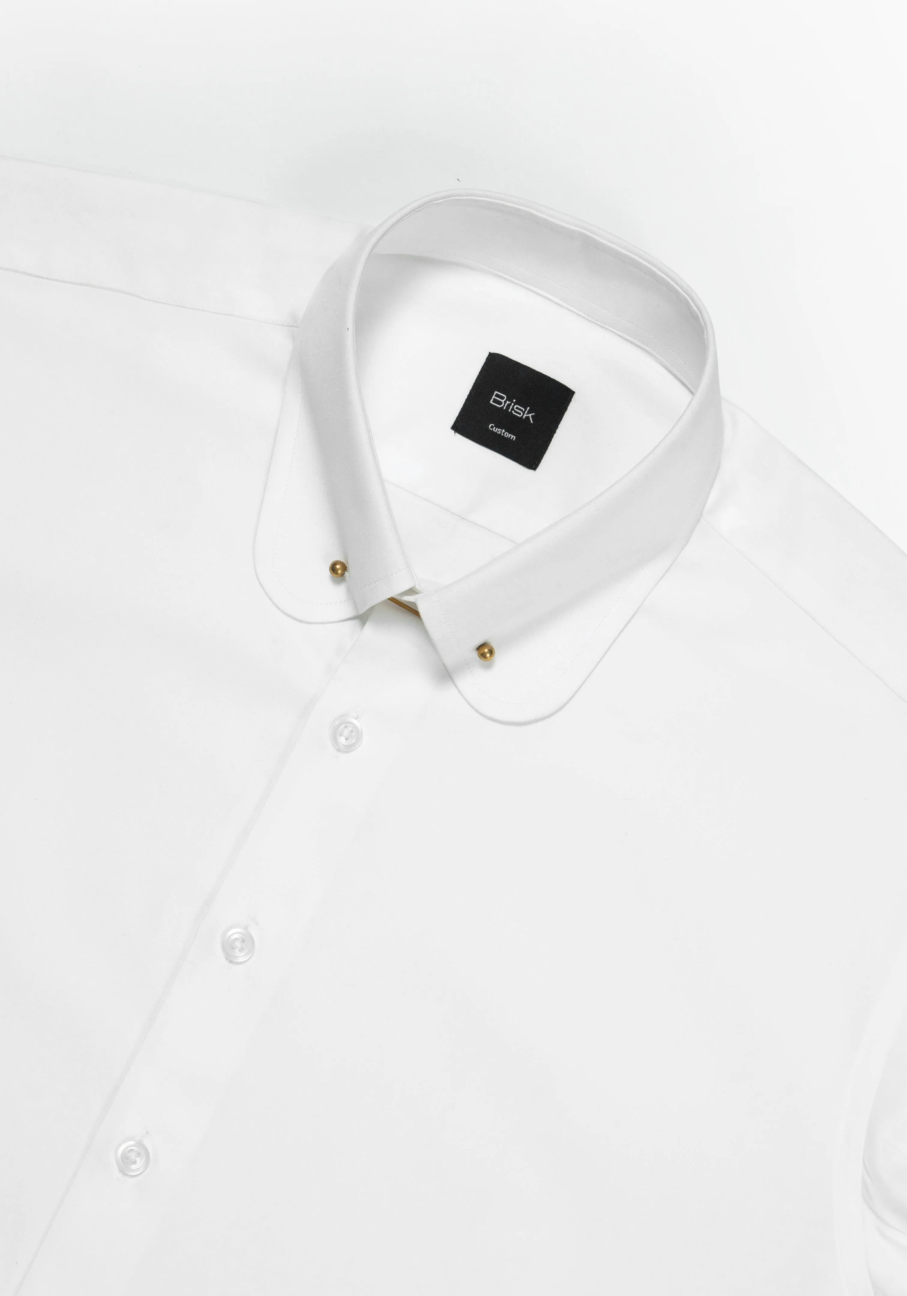 White Wrinkle-Free Pinpoint - Club Pin Collar Shirt sold by Brisk Shirts product image thumbnail 3