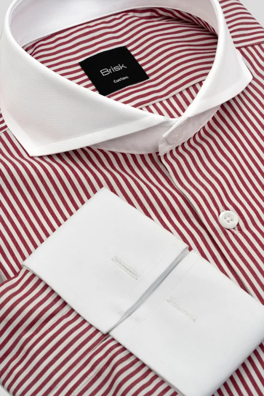 Red Striped Shirt Unused Sample made by Brisk Shirts