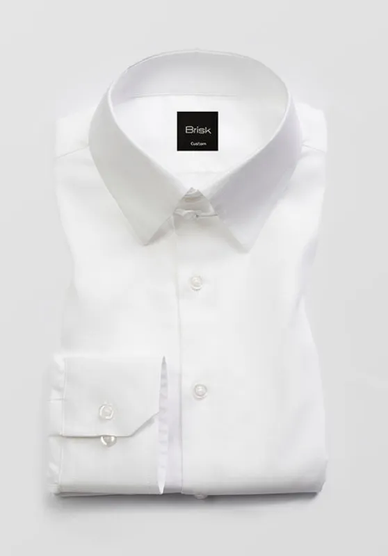 White Tab Collar Shirt Unused Sample made by Brisk Shirts