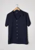 Crisp Midnight Seersucker Stripes Shirt - Camp Collar sold by Brisk Shirts