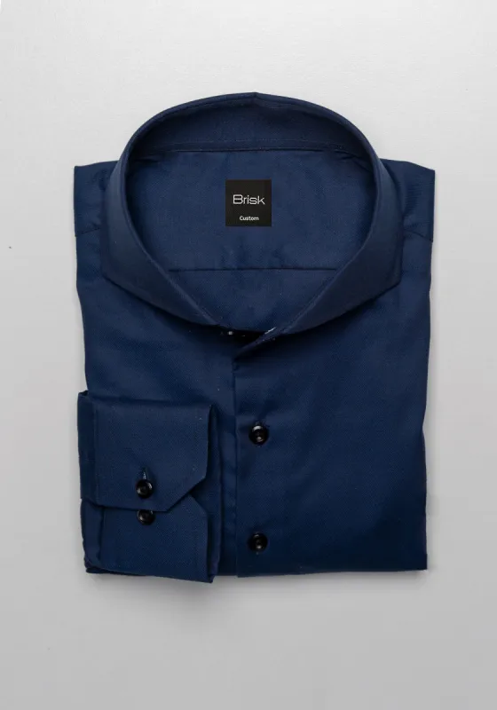 Egyptian Mid Night Blue Diamond Structured Shirt sold by Brisk Shirts