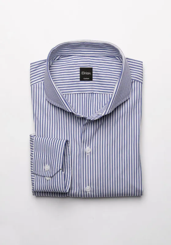 Crisp Jet Blue Stripes Shirt sold by Brisk Shirts