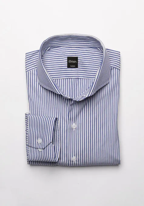 Crisp Jet Blue Stripes Shirt sold by Brisk Shirts