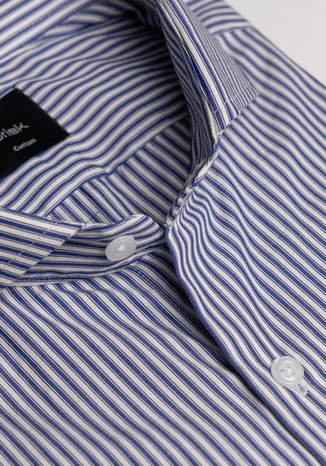 Crisp Jet Blue Stripes Shirt sold by Brisk Shirts product image thumbnail 2